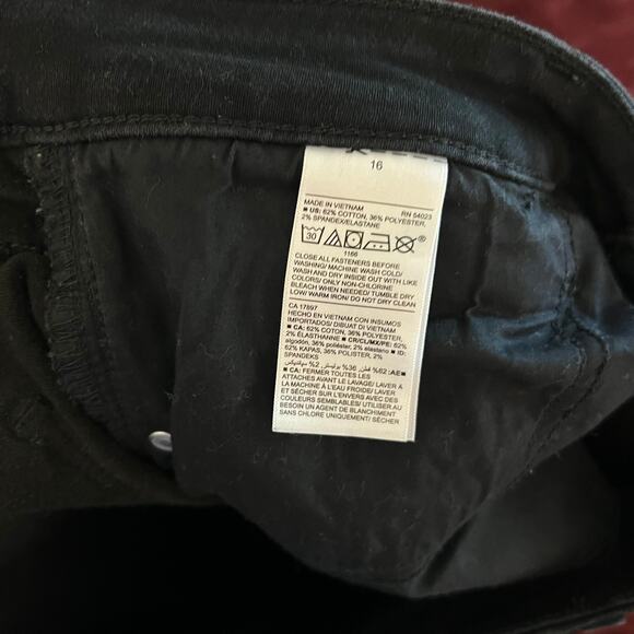 Old Navy Rockstar Super Skinny Jeans High Rise Black Cotton Stretch Dark Wash 16 - Picture 6 of 8